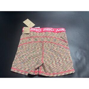Nike NEW Women's Pro 3'' Athletic Shorts High Rise Dry Fit Multi‎ Medium